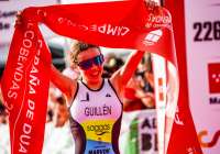 Livia Guillén entrando en meta tras proclamarse campeona de España